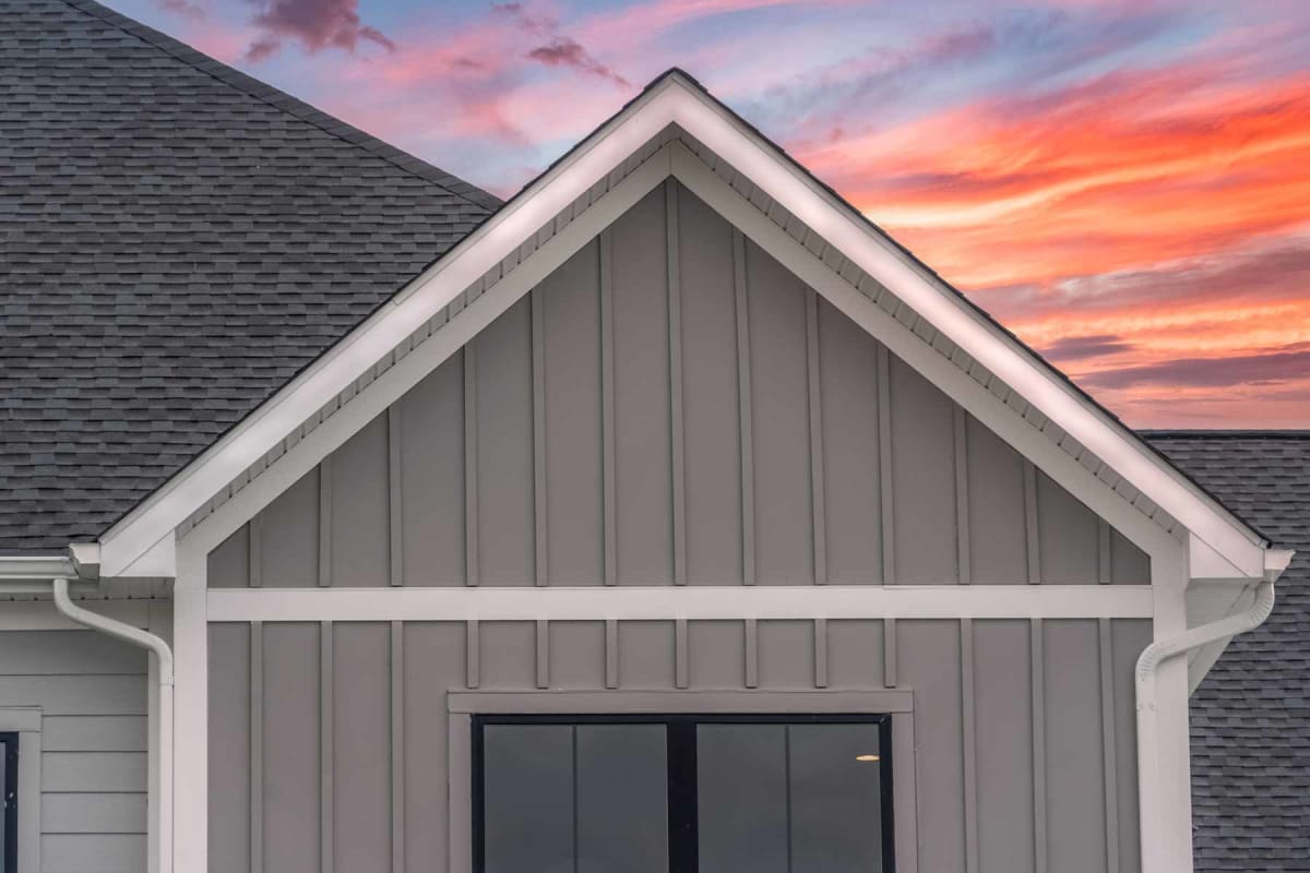 Homeguide House With Gray Board And Batten Siding 