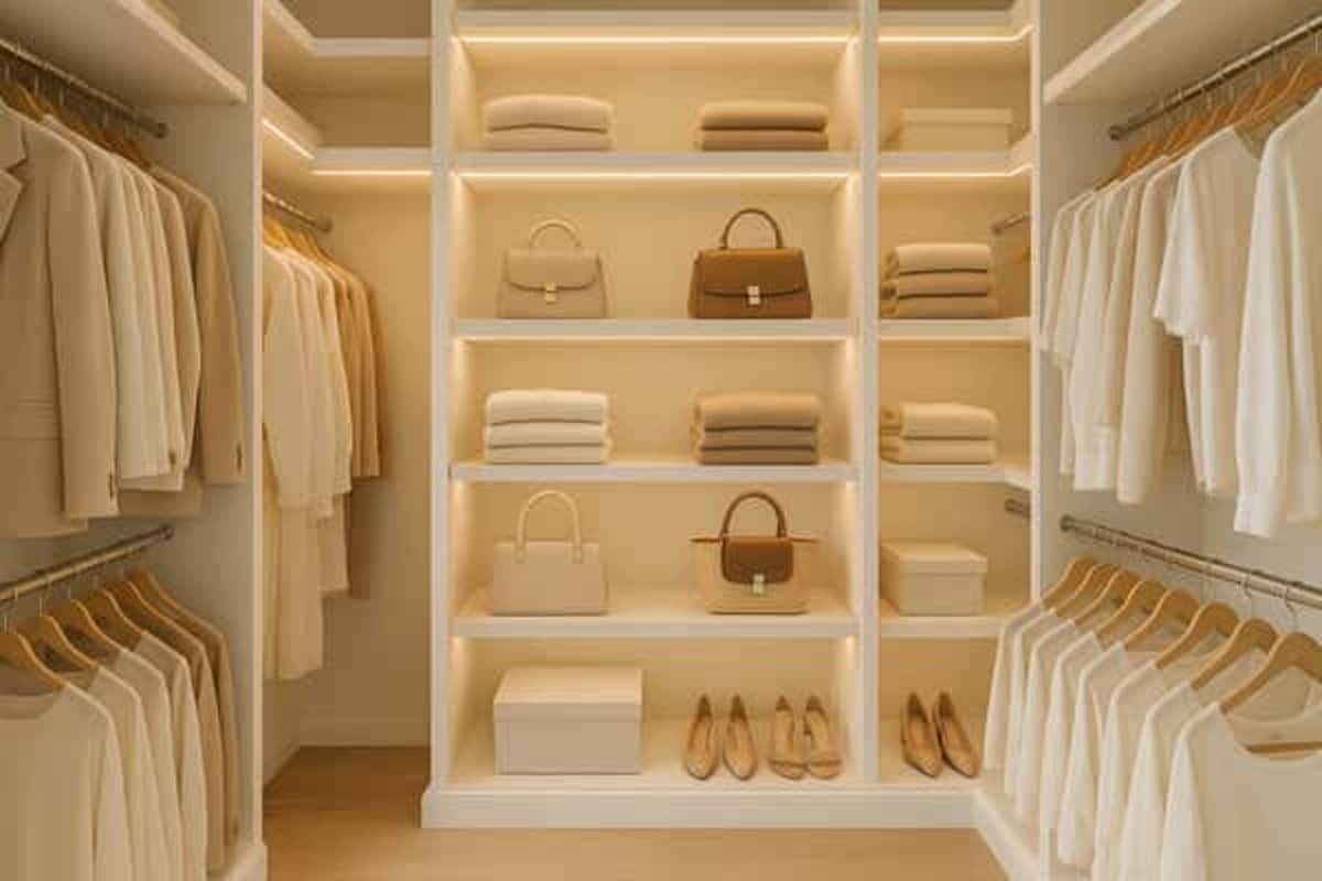 Closet shelving height