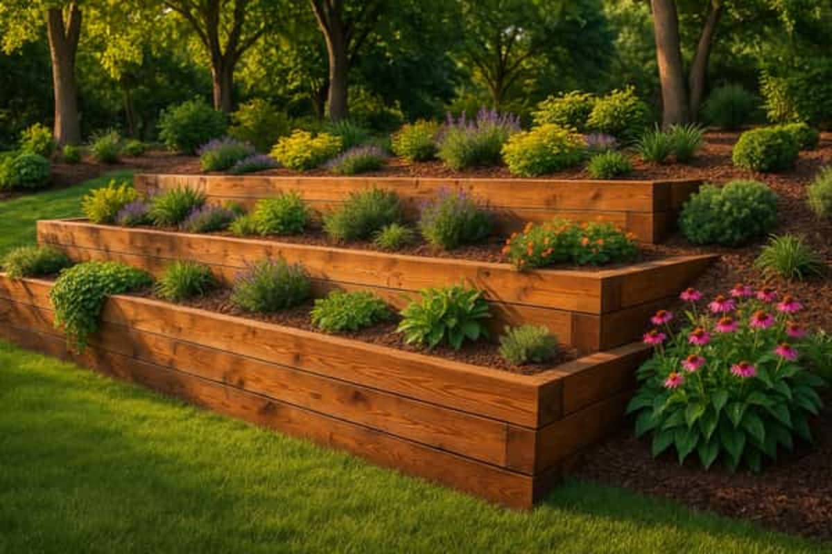 Wood or timber or railroad tie retaining wall cost