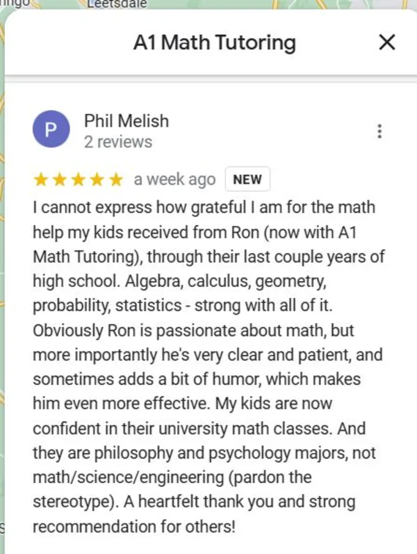 Google Review - High School Math