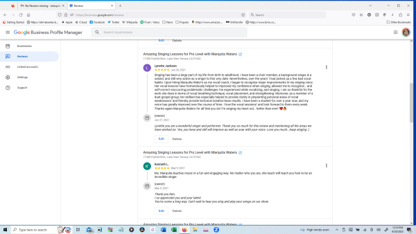 Client reviews
