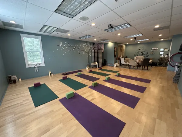 Our intimate Yoga studio is a place of calm and relaxation.