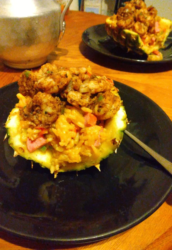 Jerk Shrimp Pineapple Bowls, photo courtesy of customer