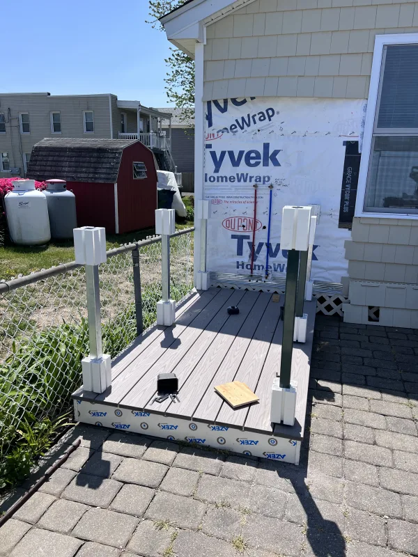 Construction of outdoor shower, built by Countywide Handyman LLC