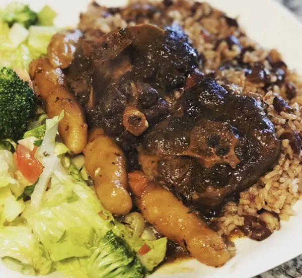 Oxtail & Rice and Peas