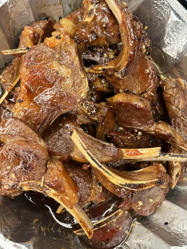 Bourbon glazed lamb chops