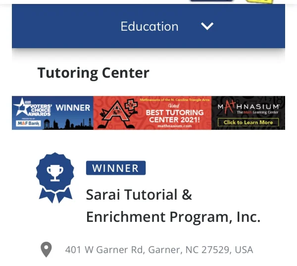 Voted Best Tutoring Center