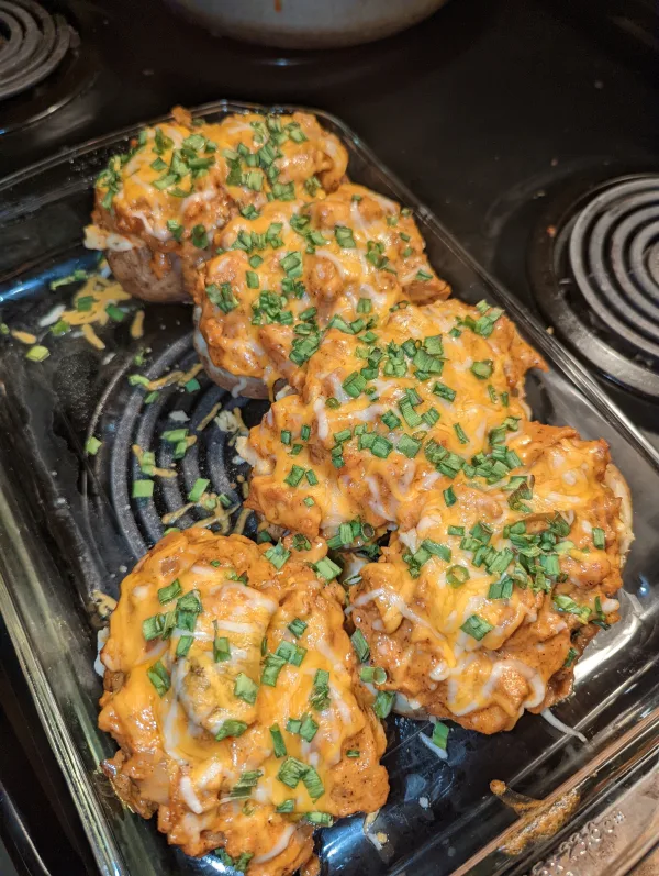 Cajun chicken stuffed potatoes 