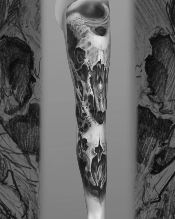 Dark art skull sleeve concept