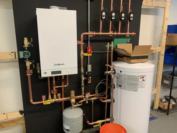 Viessmann HE boiler with indirect storage tank