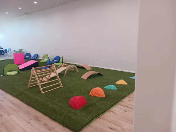 Our indoor gym blends movement and learning.