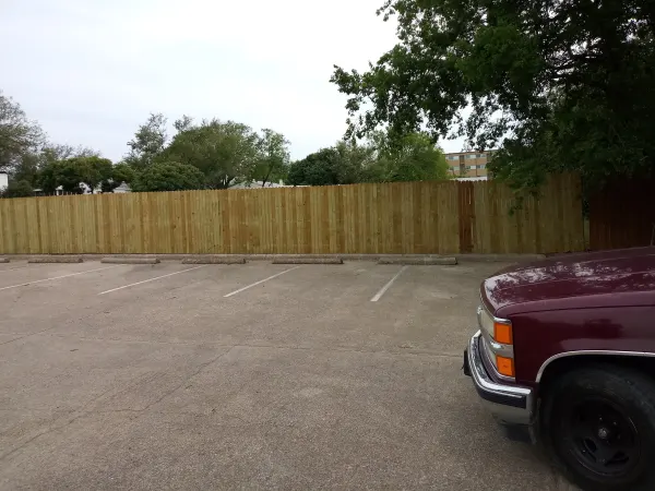 Completed fence i replaced after storm  blew over