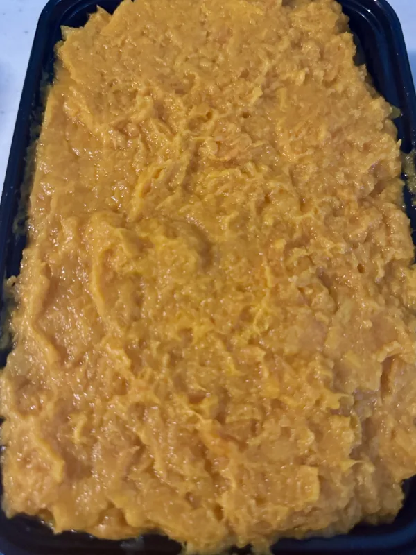 Mashed sweet potatoes