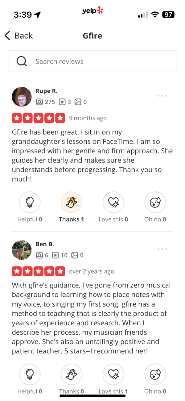 5 star reviews on Yelp!! #2