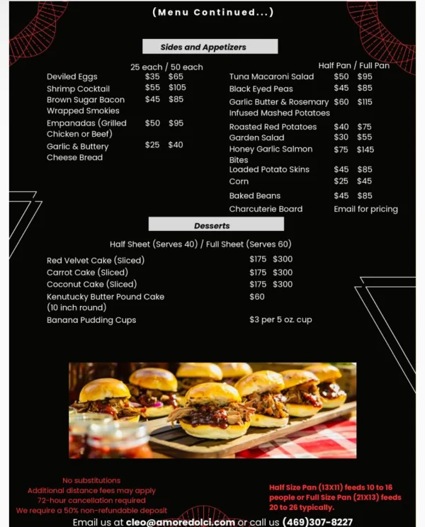 Our catering menu continued