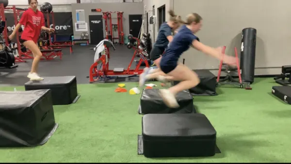 Volleyball team training