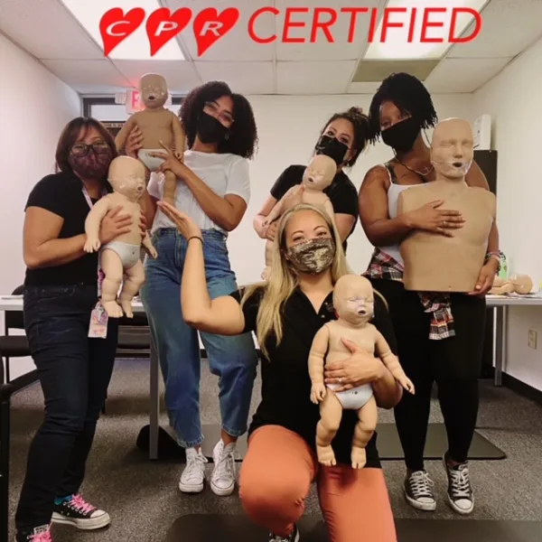 Nursing students learning CPR