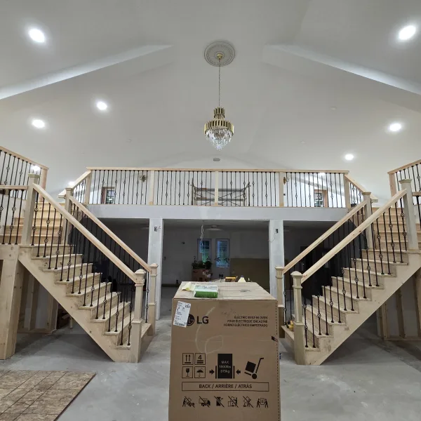 Staircase with handrails