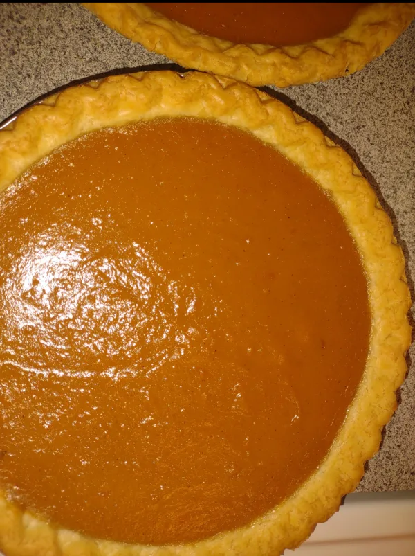 Sweet potato pie set up