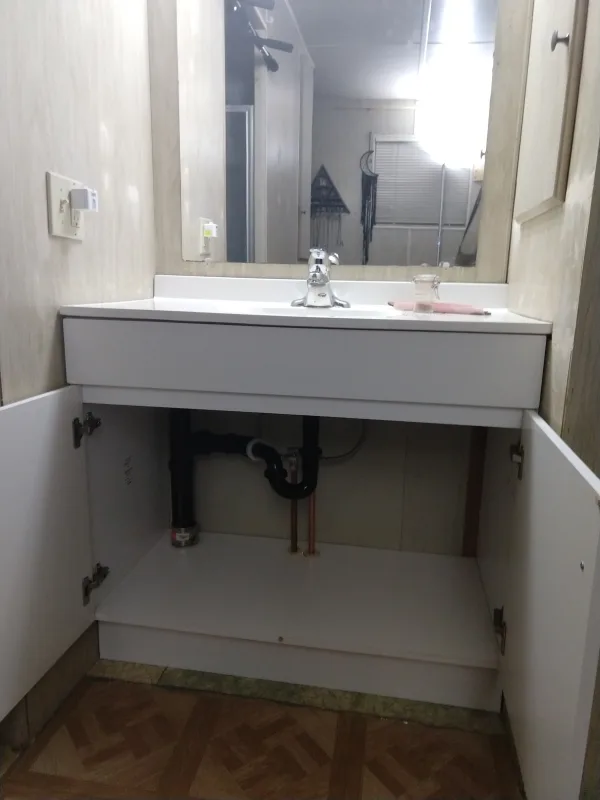 Mobile home vanity installation - After