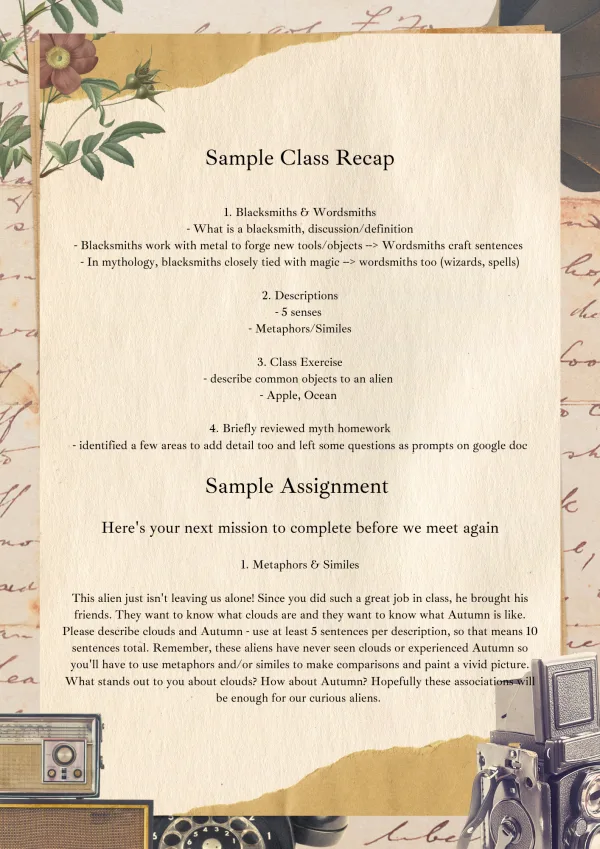 Sample Recap + Assignments