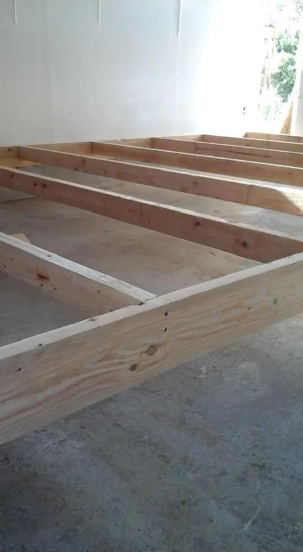 Additional room I built in garage: Floor structure 