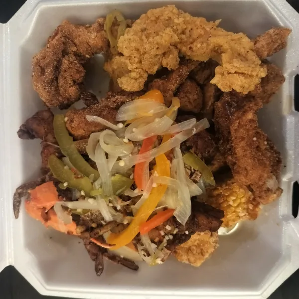 Deep fried seafood boil