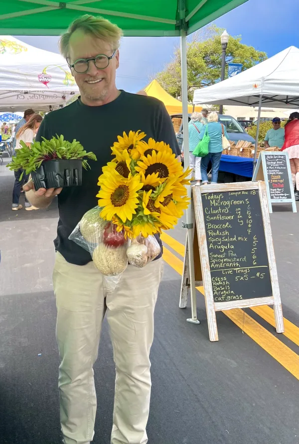 Shopping the local farmer's markets