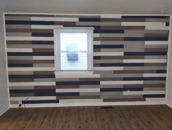 Stained Wood plank wall