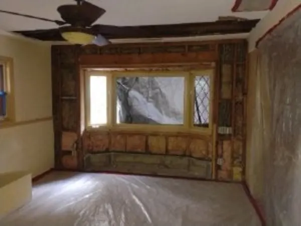 Water damage replaced drywall