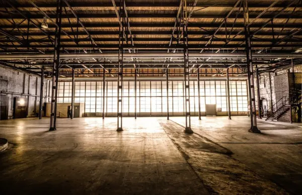 Existing conditions survey of a commercial space before renovation