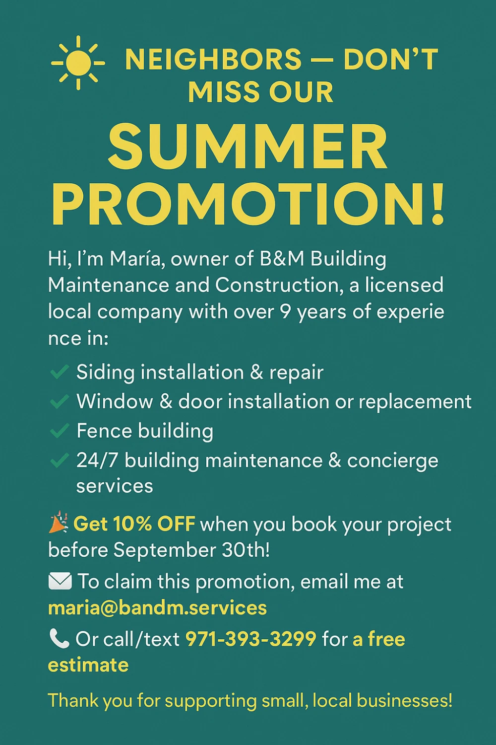 B&M Building Maintenance And Construction Llc