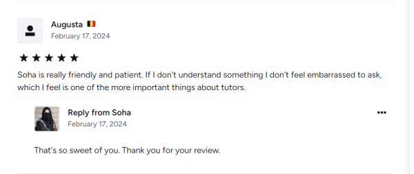 I gave online tuitions and gor reviews from my students