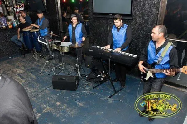 Playing at a local salsa gig