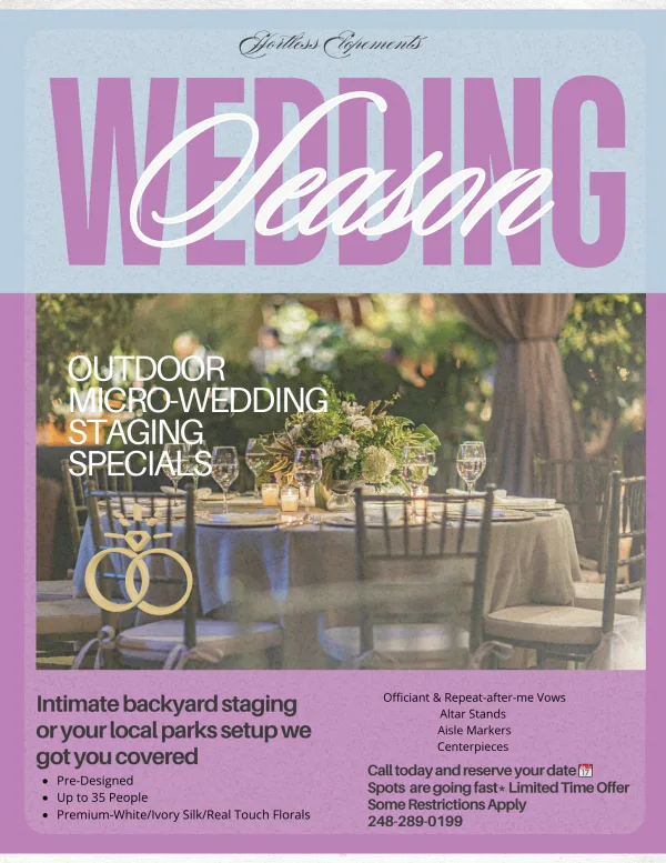 Limited Time Offer-Outdoor Wedding special 