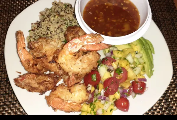 Coconut shrimp dinner w/ sweet chili sauce