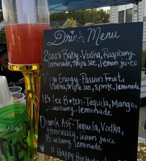 Custom Drink Menu
