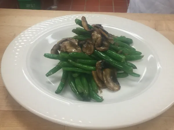 Sautéed Green beans with mushrooms.