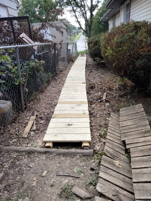 Wood sidewalk