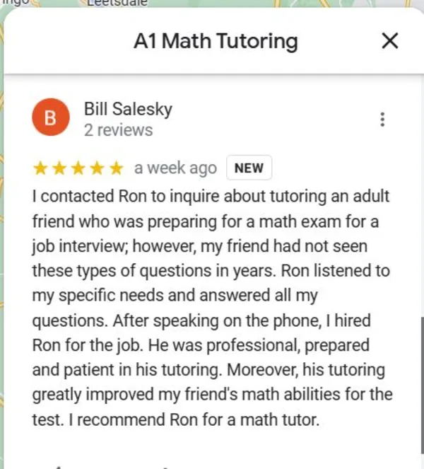 Google Review - Trade Exam (Adult)