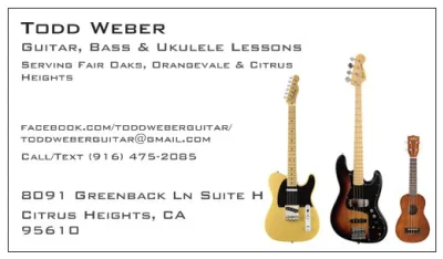 Todd Weber Guitar, Bass & Uke Lessons At Greenfaire Village