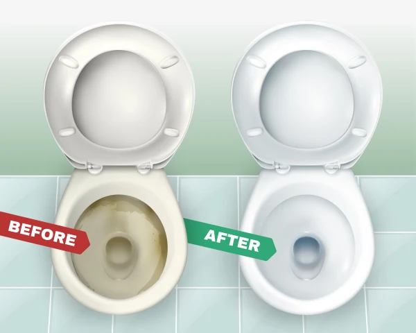 Toilet -- before/after