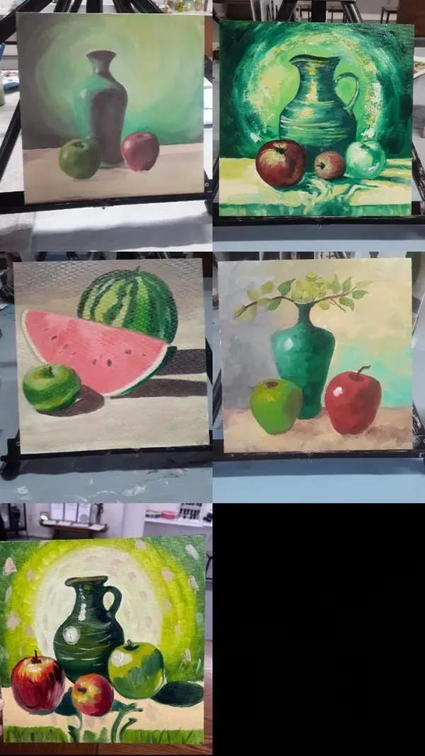 students' 4th oil painting