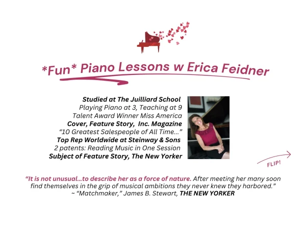 Fun piano lessons w Erica