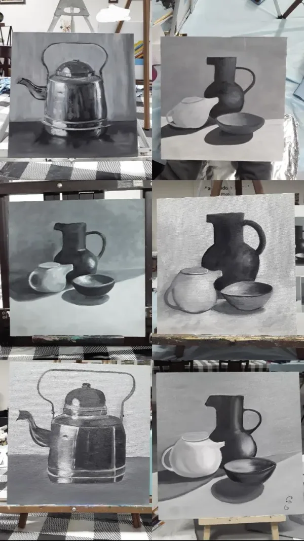 students' 1st oil painting