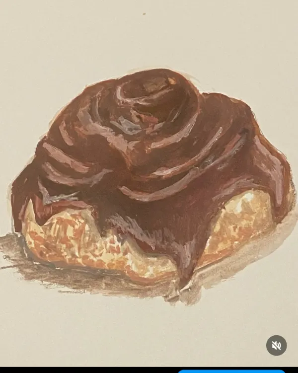 choc donut watercolor