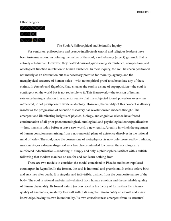 Sample Essay On The Soul