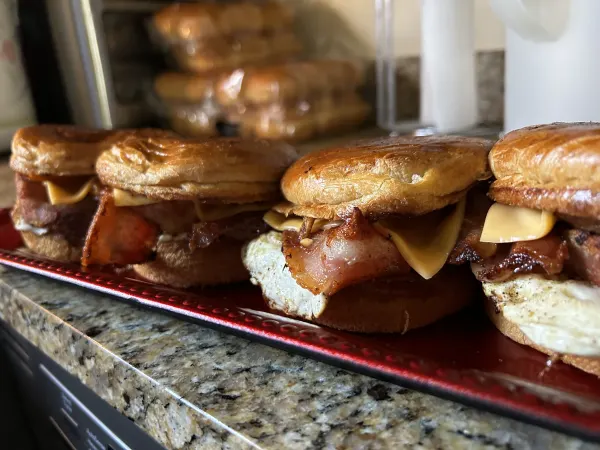 Bacon, egg and cheese bfast sandwiches 