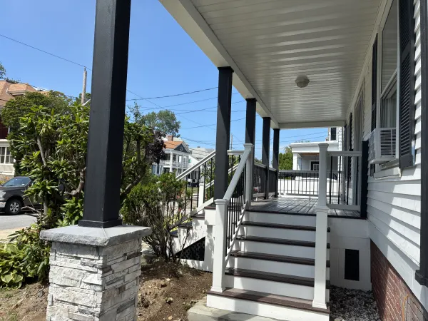 Custom Blk PVC Columns and Stone Pillar