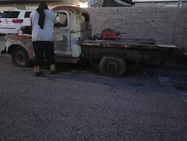 Hauling away an old truck
